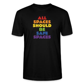 LGBTQ pride slogans - Stanley/Stella CRAFTER Unisex Organic T-Shirt - black - Front - Alina (178cm) & Michal (187cm)