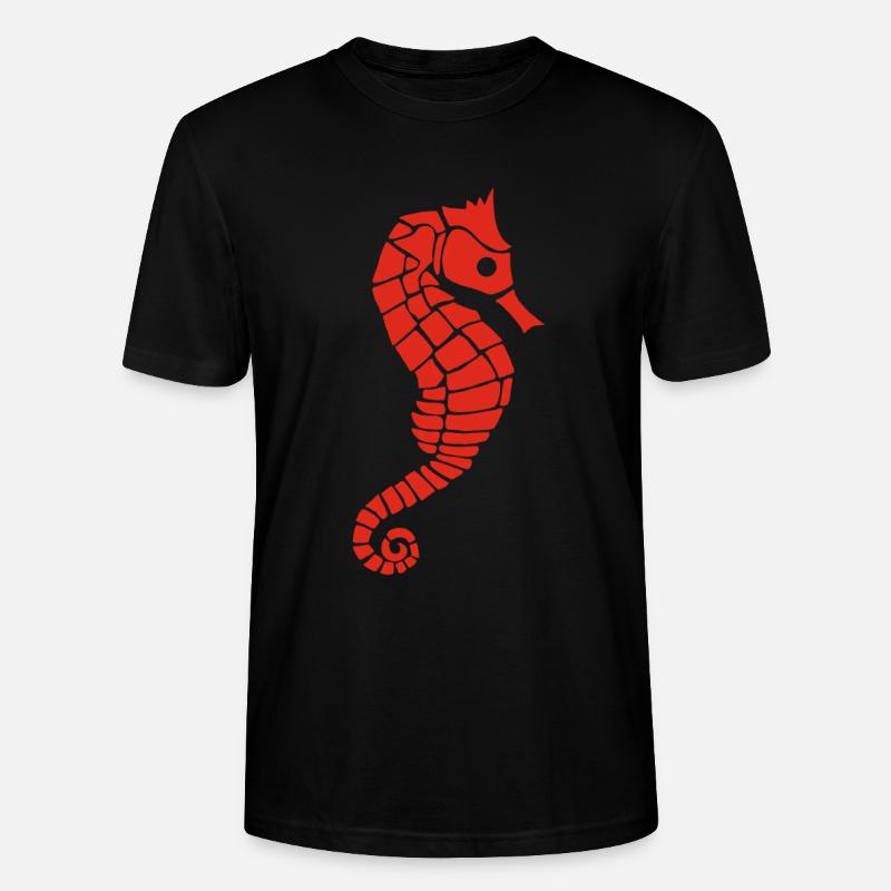 Rotes Seepferdchen - Stanley/Stella Unisex Bio-T-Shirt CRAFTER - Schwarz