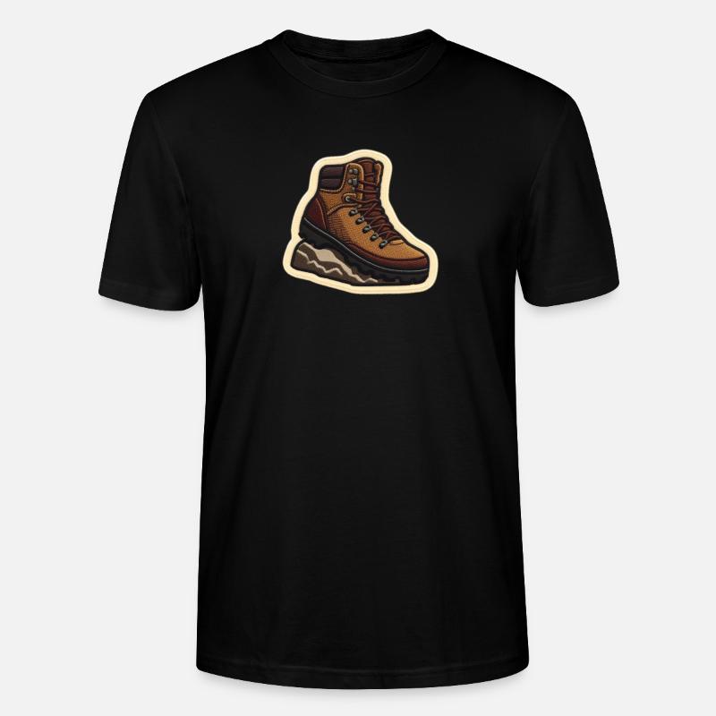 Wanderstiefel Patchstickerei - Stanley/Stella Unisex Bio-T-Shirt CRAFTER - Schwarz