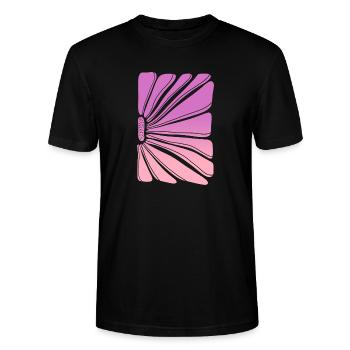 Fleur en dégradé rose violet - T-shirt bio CRAFTER Stanley Stella Unisexe - noir - Devant - Alina (178cm) & Michal (187cm)