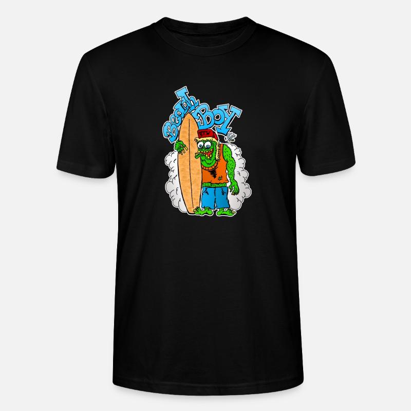 Beach Boy Surfer Monster - Stanley/Stella Unisex Bio-T-Shirt CRAFTER - Schwarz