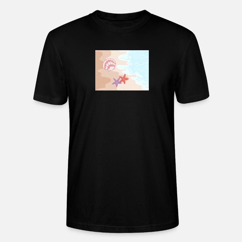 Summer beach starfish and shells - Stanley/Stella CRAFTER Unisex Organic T-Shirt - black