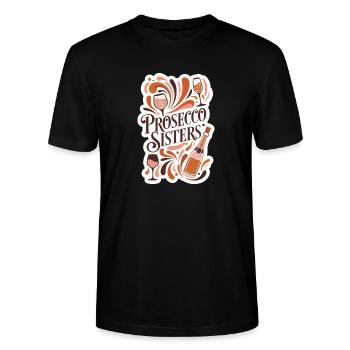 Prosecco Sisters Party - Stanley/Stella Unisex Bio-T-Shirt CRAFTER - Schwarz - Vorne - Alina (178cm) & Michal (187cm)