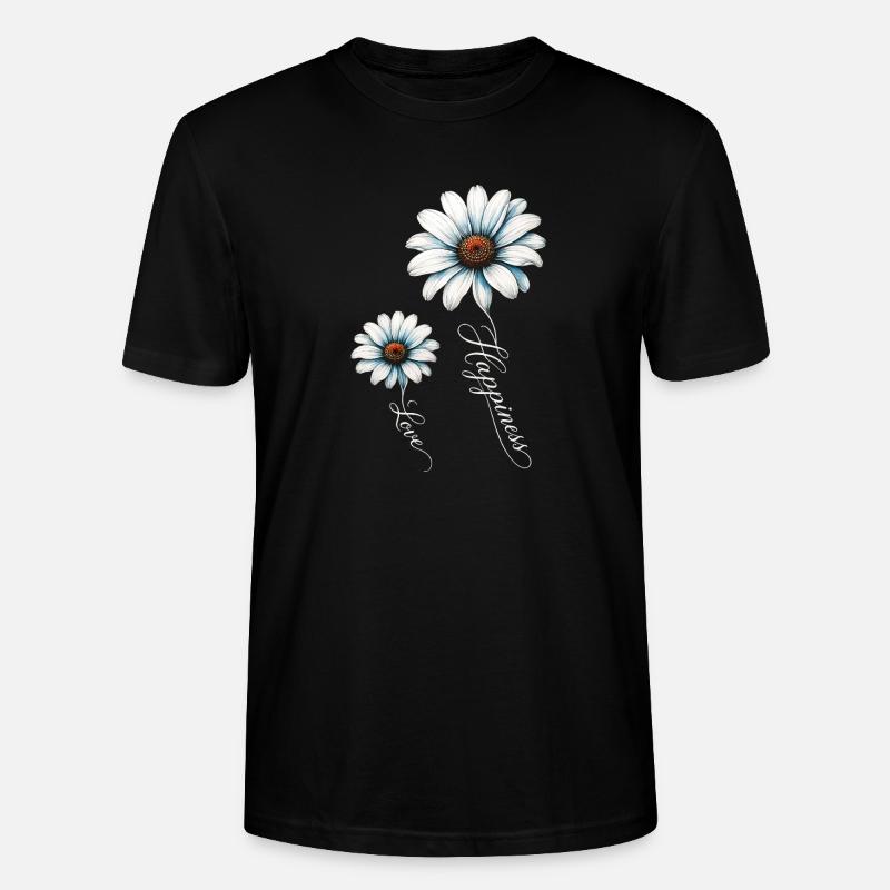 Blaue Gänseblümchen, Glück und Liebe - Stanley/Stella Unisex Bio-T-Shirt CRAFTER - Schwarz