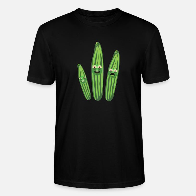 Capricious cucumber, cucumbers, comic, cucumber - Stanley/Stella CRAFTER Unisex Organic T-Shirt - black