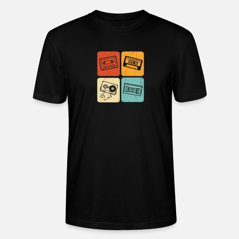 Oldschool Kostüm mit Retro Kassette - Stanley/Stella Unisex Bio-T-Shirt CRAFTER - Schwarz