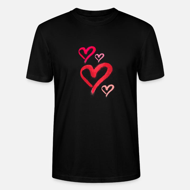 peinture en aérosol,spray,coeurs,graffiti,rouge,rose - T-shirt bio CRAFTER Stanley Stella Unisexe - noir