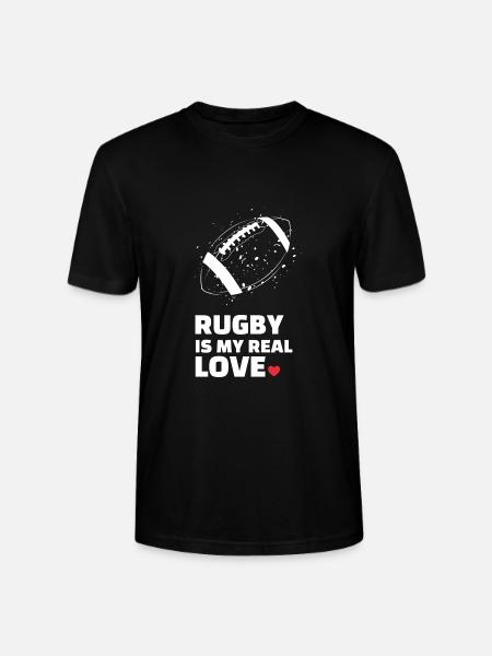 I love rugby - Stanley/Stella CRAFTER Unisex Organic T-Shirt - black