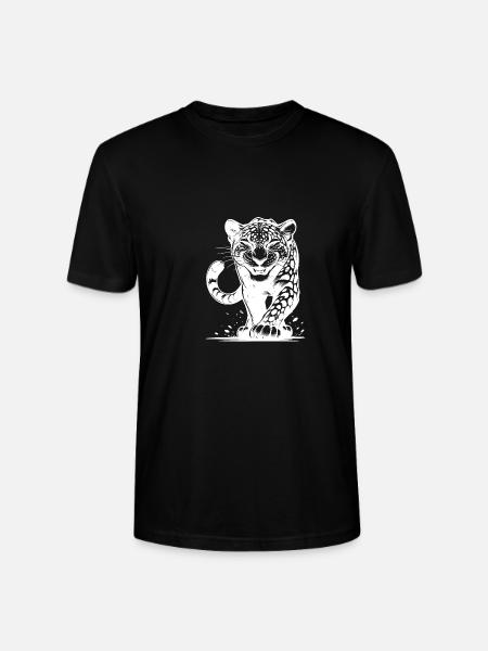 Cunning leopard hunting with spots - Stanley/Stella CRAFTER Unisex Organic T-Shirt - black