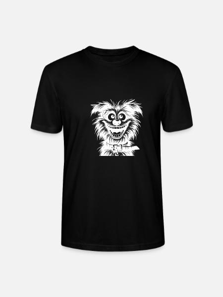 Leende hund blyantskisse med store øyne - Stanley/Stella CRAFTER unisex økologisk T-skjorte - svart