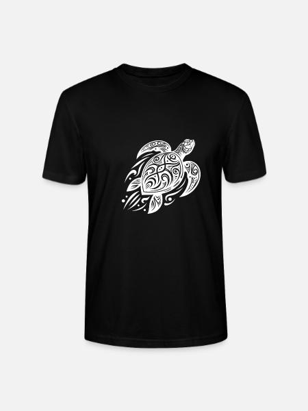 Powerful Pacific Turtle Meets Tribal - Stanley/Stella CRAFTER Unisex Organic T-Shirt - black