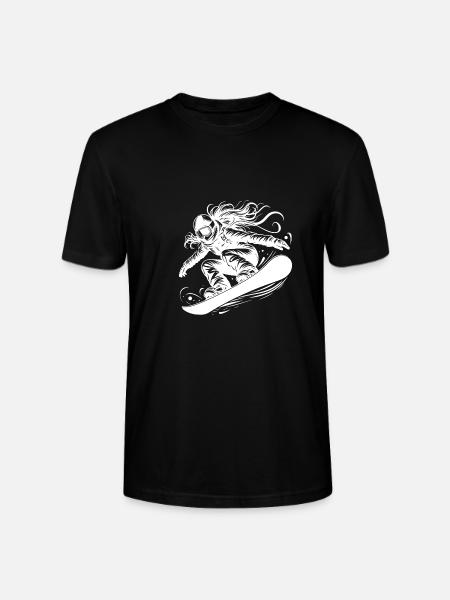 Pulverschnee und Snowboarding - Stanley/Stella Unisex Bio-T-Shirt CRAFTER - Schwarz