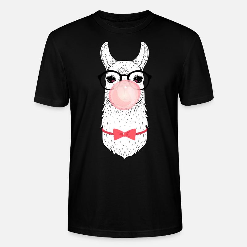 Llama Bubblegum - Stanley/Stella Unisex Bio-T-Shirt CRAFTER - Schwarz