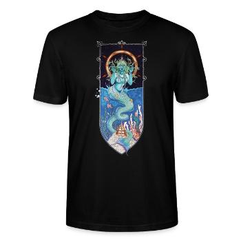 Water girl - Stanley/Stella CRAFTER Unisex Organic T-Shirt - black - Front - Alina (178cm) & Michal (187cm)