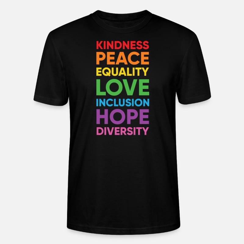 Human Peace Equality Kindness Diversity - Stanley/Stella Unisex Bio-T-Shirt CRAFTER - Schwarz