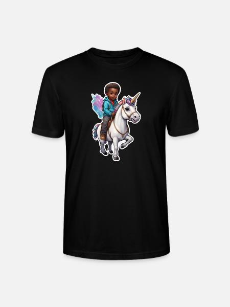 Boy Unicorn Gift Idea - Stanley/Stella CRAFTER Unisex Organic T-Shirt - black