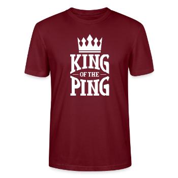 King of the ping - Stanley/Stella CRAFTER Unisex Organic T-Shirt - burgundy - Front - Alina (178cm) & Michal (187cm)