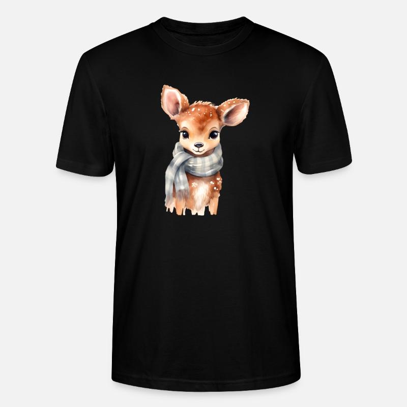 Faon délicat avec écharpe - T-shirt bio CRAFTER Stanley Stella Unisexe - noir