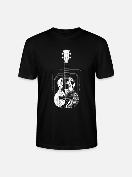 Ukulele Drawing - Stanley/Stella CRAFTER Unisex Organic T-Shirt - black