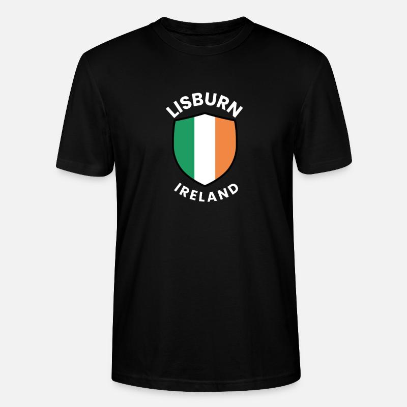 Lisburn Shield Irish Flag Tee - Stanley/Stella Unisex Bio-T-Shirt CRAFTER - Schwarz