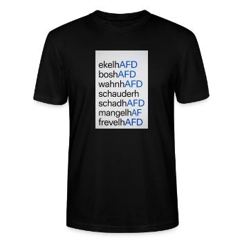 Anti AFD Design - Stanley/Stella Unisex Bio-T-Shirt CRAFTER - Schwarz - Vorne - Alina (178cm) & Michal (187cm)