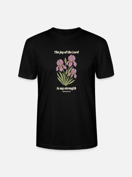 Die Freude des Herrn – Iris-Blumendesign - Stanley/Stella Unisex Bio-T-Shirt CRAFTER - Schwarz