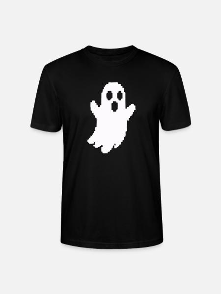 Weißer Geister-Silhouette Print - Stanley/Stella Unisex Bio-T-Shirt CRAFTER - Schwarz