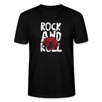 Rock and Roll – ciste - T-shirt bio CRAFTER Stanley Stella Unisexe - noir - Devant - Alina (178cm) & Michal (187cm)
