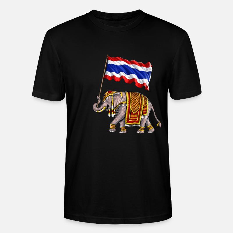Éléphant de Thaïlande Drapeau Thaï - T-shirt bio CRAFTER Stanley Stella Unisexe - noir