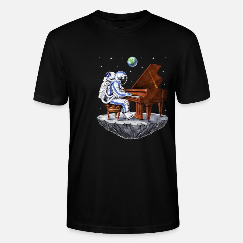 Astronaute de l’espace Pianiste - T-shirt bio CRAFTER Stanley Stella Unisexe - noir