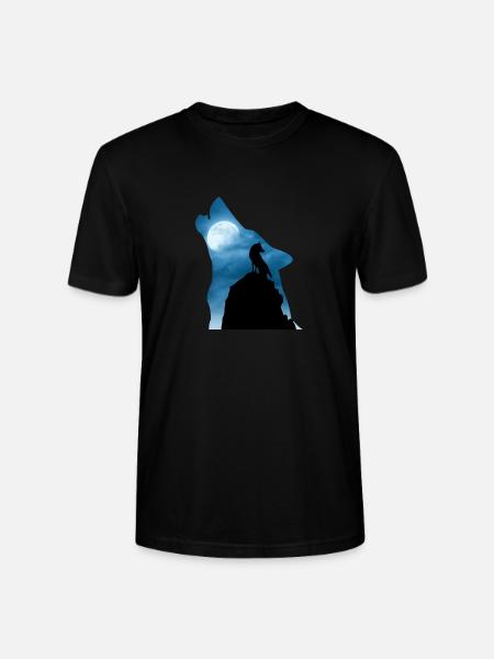 Cooles Wolf T-Shirt, Geschenkidee - Stanley/Stella Unisex Bio-T-Shirt CRAFTER - Schwarz
