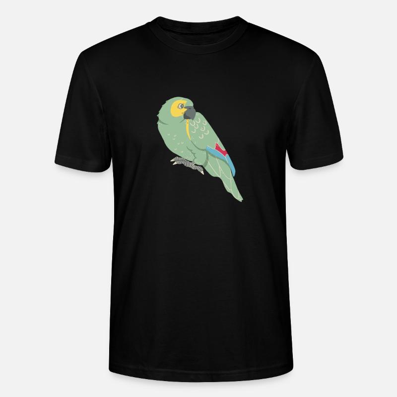 Papagei: Blaustirnamazone - Stanley/Stella Unisex Bio-T-Shirt CRAFTER - Schwarz