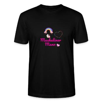 man, masculine, unicorn, heart, - Stanley/Stella CRAFTER Unisex Organic T-Shirt - black - Front - Alina (178cm) & Michal (187cm)