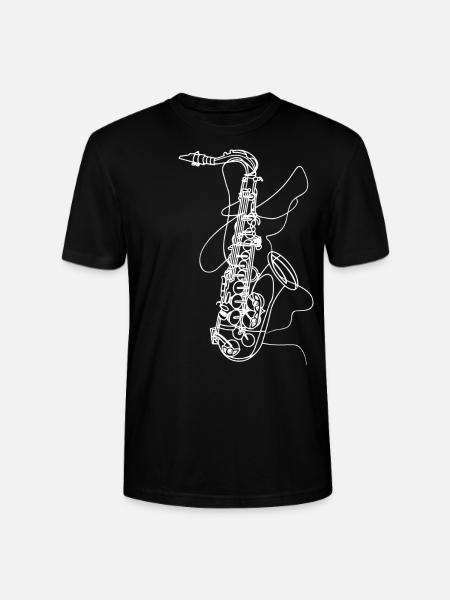 Saxophon Skizze - Stanley/Stella Unisex Bio-T-Shirt CRAFTER - Schwarz