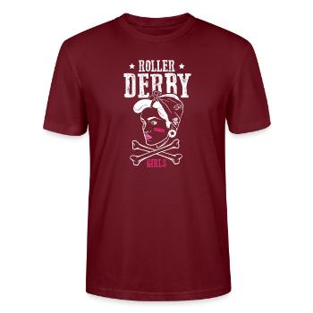 Roller Derby Skater Girl Rollers en ligne - T-shirt bio CRAFTER Stanley Stella Unisexe - bordeaux - Devant - Alina (178cm) & Michal (187cm)