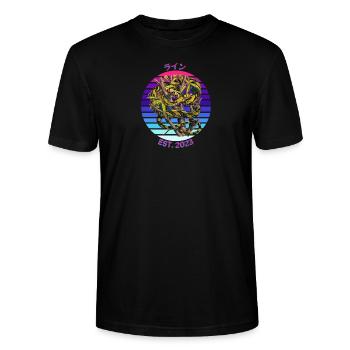 Neon Snake - Stanley/Stella CRAFTER Unisex Organic T-Shirt - black - Front - Alina (178cm) & Michal (187cm)