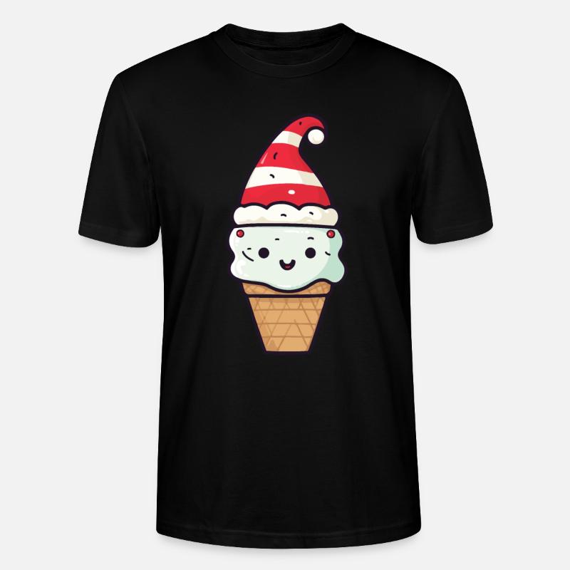 Eiskreme Weihnachten Comic - Stanley/Stella Unisex Bio-T-Shirt CRAFTER - Schwarz