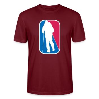 Wandern Bergwanderung Bergsteigen Geschenk - Stanley/Stella Unisex Bio-T-Shirt CRAFTER - Burgunderrot - Vorne - Alina (178cm) & Michal (187cm)