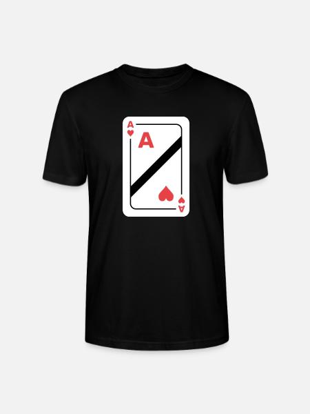 Ace of Hearts Playing Card - Stanley/Stella CRAFTER Unisex Organic T-Shirt - black