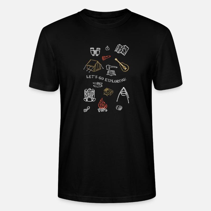 Camping Abenteuer Gliederung Design - Stanley/Stella Unisex Bio-T-Shirt CRAFTER - Schwarz