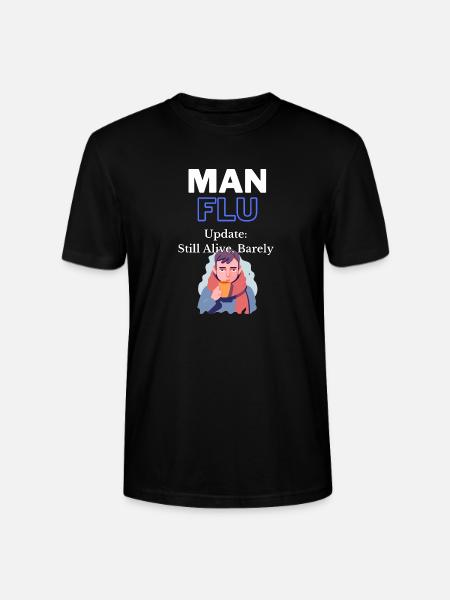 Mann Grippe Überleben Zitat T-Shirt - Stanley/Stella Unisex Bio-T-Shirt CRAFTER - Schwarz
