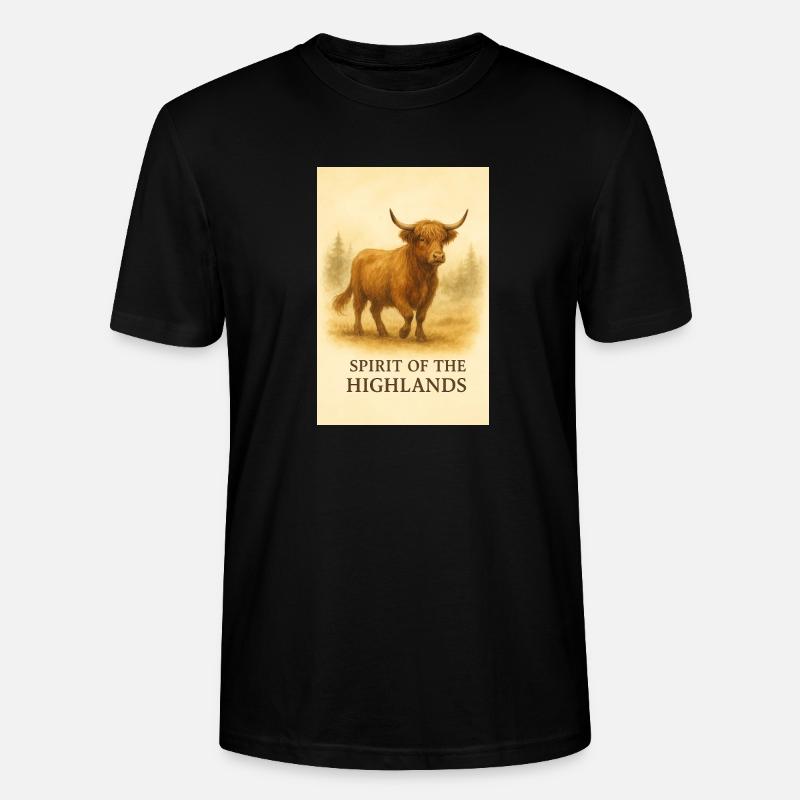 Der Geist der Highlands-Kuh - Stanley/Stella Unisex Bio-T-Shirt CRAFTER - Schwarz