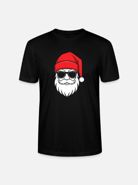 Cool Santa with beard and sunglasses - Stanley/Stella CRAFTER Unisex Organic T-Shirt - black