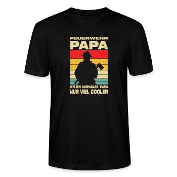 Firefighter Gifts Fire Brigade Rescue Service - Stanley/Stella CRAFTER Unisex Organic T-Shirt - black - Front - Alina (178cm) & Michal (187cm)