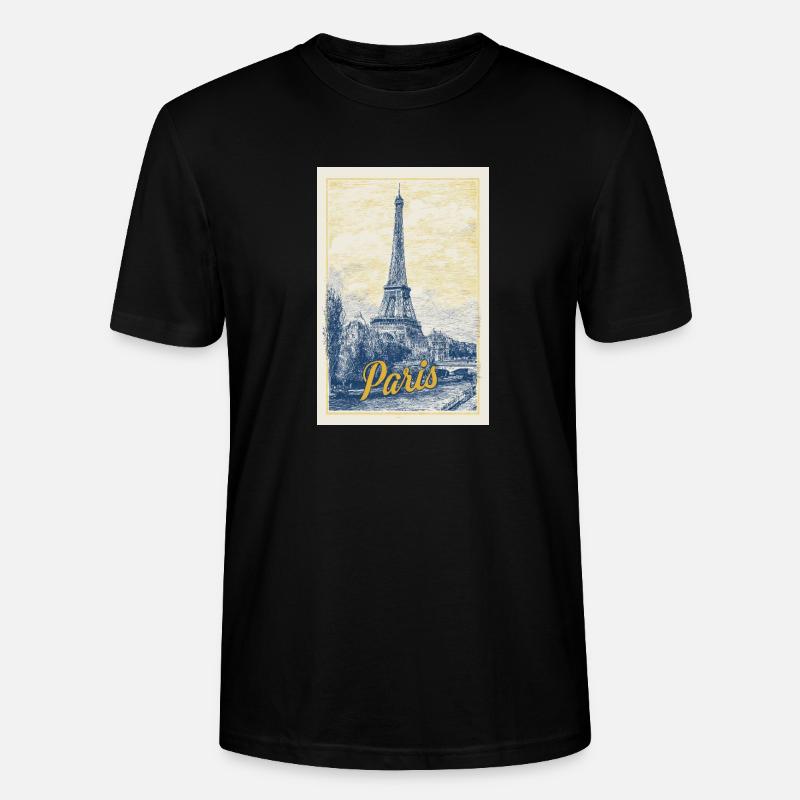 Pariser Eiffel-Bauplan - Stanley/Stella Unisex Bio-T-Shirt CRAFTER - Schwarz
