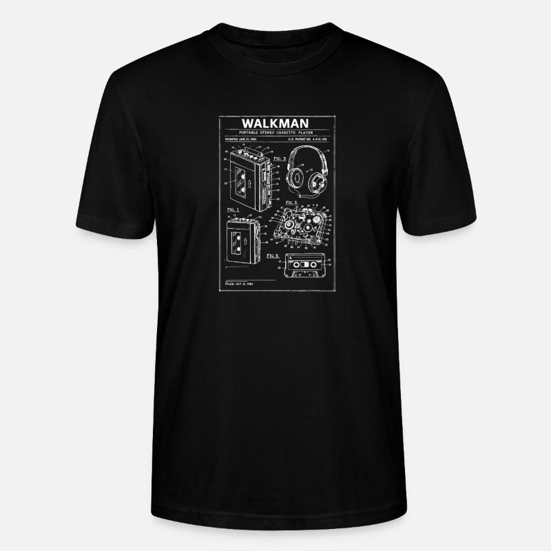 Schéma du plan Walkman - T-shirt bio CRAFTER Stanley Stella Unisexe - noir