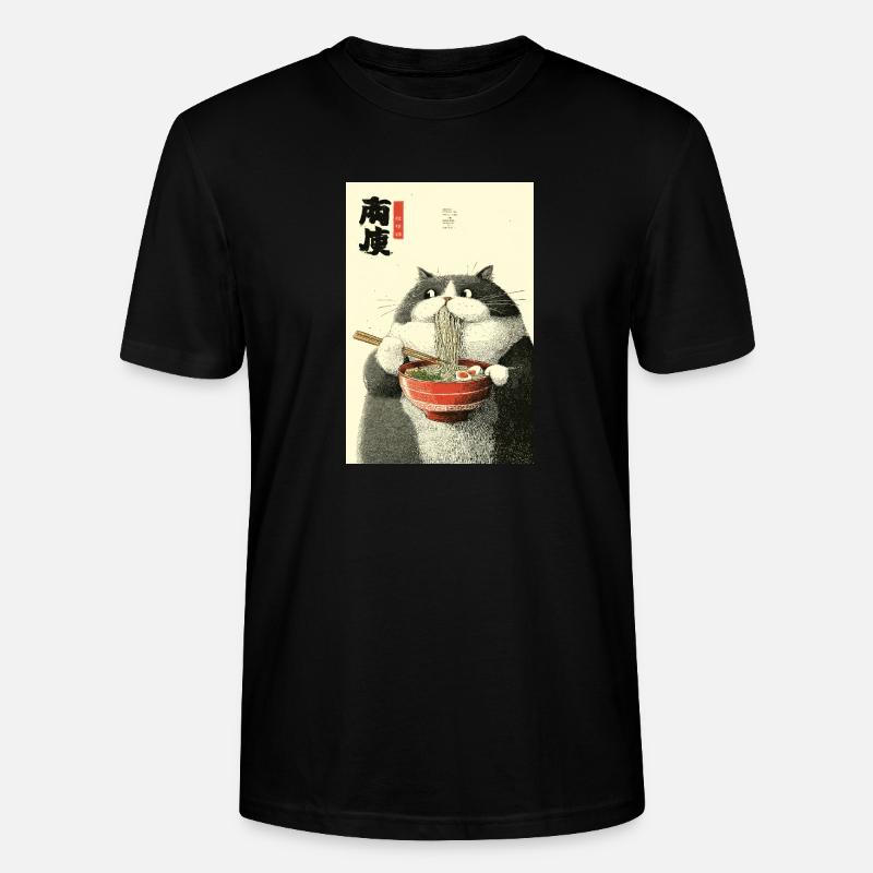 Charme ukiyo-e de chat ramen - T-shirt bio CRAFTER Stanley Stella Unisexe - noir