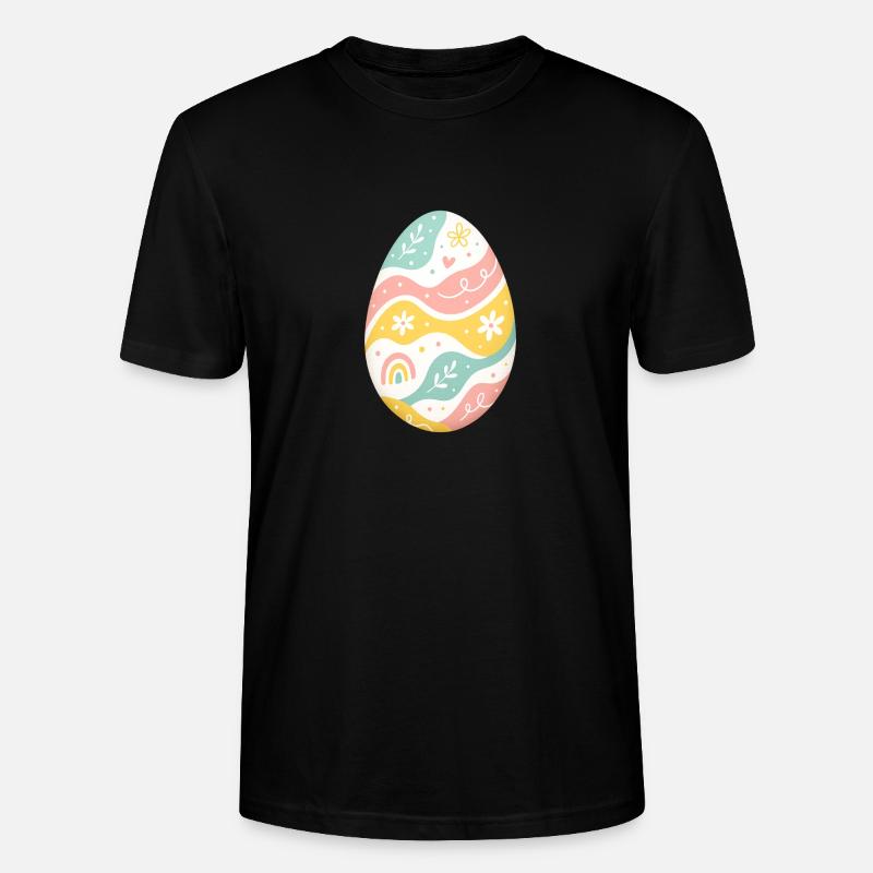 Pastel Easter Egg Pattern - Stanley/Stella CRAFTER Unisex Organic T-Shirt - black