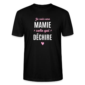 Cadeaux Mamie solo Humoristique - T-shirt bio CRAFTER Stanley Stella Unisexe - noir - Devant - Alina (178cm) & Michal (187cm)