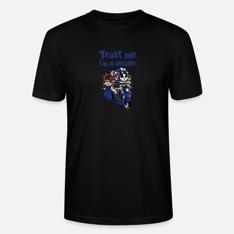 Skull Scooterman Gift Idea - Stanley/Stella CRAFTER Unisex Organic T-Shirt - black